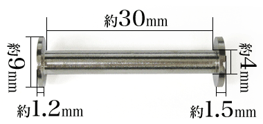 ネジビス9×4×30mmの寸法サイズ